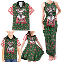 Go Jesus It's Your Birthday Christmas Family Matching Tank Maxi Dress and Hawaiian Shirt with Presents and Festive Pattern - Wonder Print Shop