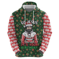 Go Jesus It's Your Birthday Christmas Hoodie with Presents and Festive Pattern - Wonder Print Shop