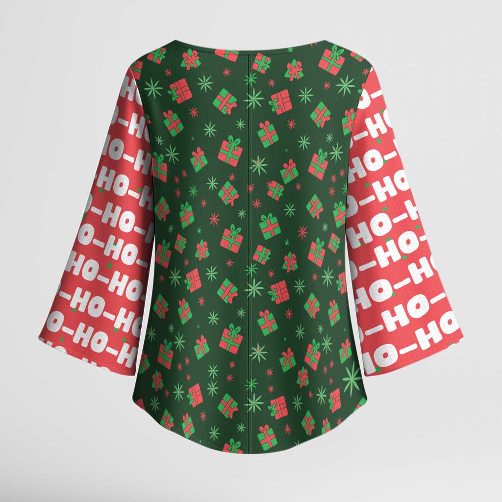 Go Jesus It's Your Birthday Christmas Kimono Sleeve Blouse with Presents and Festive Pattern - Wonder Print Shop