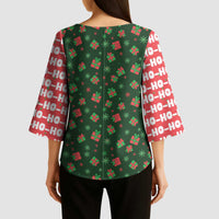 Go Jesus It's Your Birthday Christmas Kimono Sleeve Blouse with Presents and Festive Pattern - Wonder Print Shop