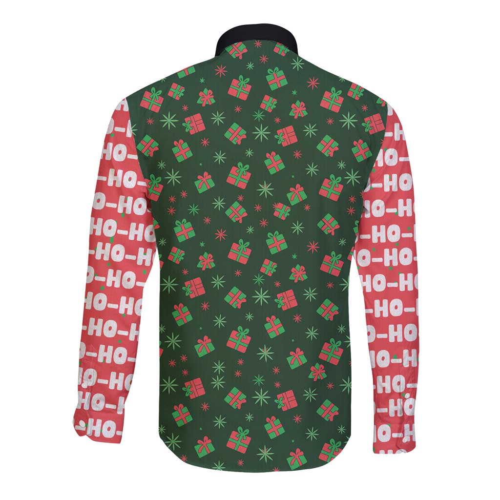 Go Jesus It's Your Birthday Christmas Long Sleeve Button Shirt with Presents and Festive Pattern - Wonder Print Shop