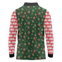 Go Jesus It's Your Birthday Christmas Long Sleeve Polo Shirt with Presents and Festive Pattern - Wonder Print Shop