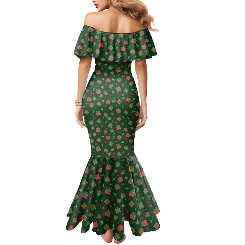 Go Jesus It's Your Birthday Christmas Mermaid Dress with Presents and Festive Pattern - Wonder Print Shop
