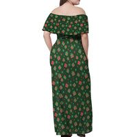 Go Jesus It's Your Birthday Christmas Off Shoulder Maxi Dress with Presents and Festive Pattern - Wonder Print Shop