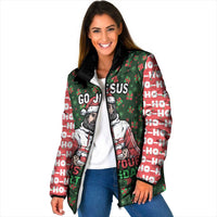 Go Jesus It's Your Birthday Christmas Padded Jacket with Presents and Festive Pattern - Wonder Print Shop