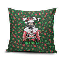 Go Jesus It's Your Birthday Christmas Pillow Cover with Presents and Festive Pattern - Wonder Print Shop