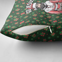 Go Jesus It's Your Birthday Christmas Pillow Cover with Presents and Festive Pattern - Wonder Print Shop