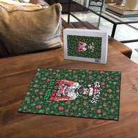Go Jesus It's Your Birthday Christmas Puzzle with Presents and Festive Pattern - Wonder Print Shop