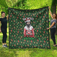 Go Jesus It's Your Birthday Christmas Quilt with Presents and Festive Pattern - Wonder Print Shop