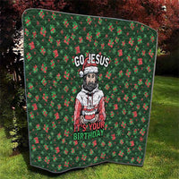 Go Jesus It's Your Birthday Christmas Quilt with Presents and Festive Pattern - Wonder Print Shop