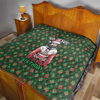Go Jesus It's Your Birthday Christmas Quilt with Presents and Festive Pattern - Wonder Print Shop