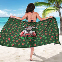 Go Jesus It's Your Birthday Christmas Sarong with Presents and Festive Pattern - Wonder Print Shop