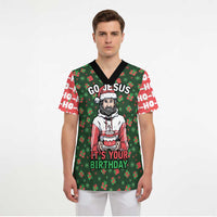 Go Jesus It's Your Birthday Christmas Scrub Top with Presents and Festive Pattern - Wonder Print Shop