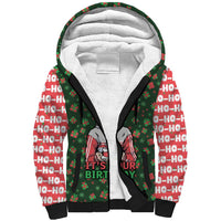 Go Jesus It's Your Birthday Christmas Sherpa Hoodie with Presents and Festive Pattern - Wonder Print Shop