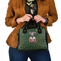 Go Jesus It's Your Birthday Christmas Shoulder Handbag with Presents and Festive Pattern - Wonder Print Shop