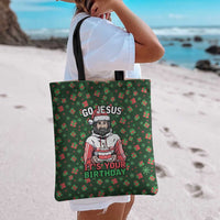 Go Jesus It's Your Birthday Christmas Tote Bag with Presents and Festive Pattern - Wonder Print Shop