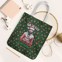 Go Jesus It's Your Birthday Christmas Tote Bag with Presents and Festive Pattern - Wonder Print Shop