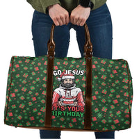 Go Jesus It's Your Birthday Christmas Travel Bag with Presents and Festive Pattern - Wonder Print Shop