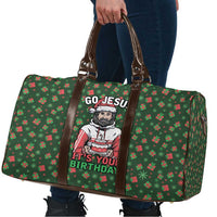 Go Jesus It's Your Birthday Christmas Travel Bag with Presents and Festive Pattern - Wonder Print Shop