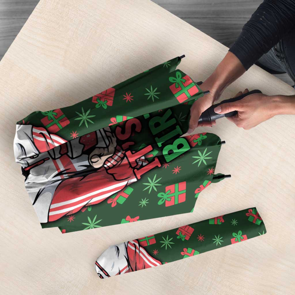 Go Jesus It's Your Birthday Christmas Umbrella with Presents and Festive Pattern - Wonder Print Shop