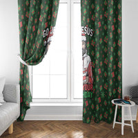 Go Jesus It's Your Birthday Christmas Window Curtain with Presents and Festive Pattern - Wonder Print Shop