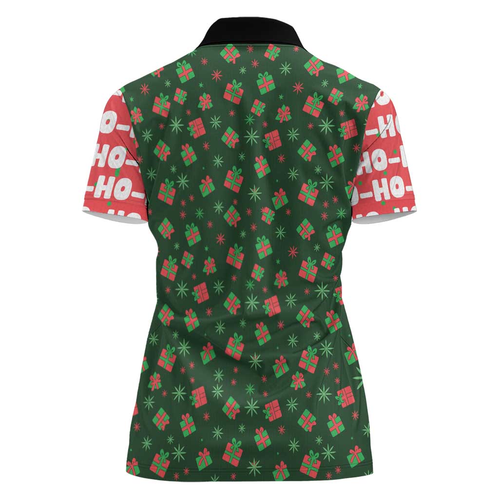 Go Jesus It's Your Birthday Christmas Women Polo Shirt with Presents and Festive Pattern - Wonder Print Shop