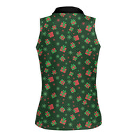 Go Jesus It's Your Birthday Christmas Women Sleeveless Polo Shirt with Presents and Festive Pattern - Wonder Print Shop