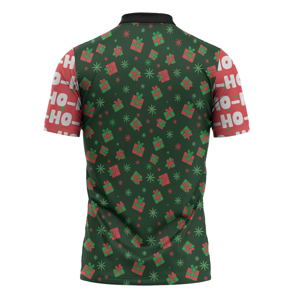 Go Jesus It's Your Birthday Christmas Zipper Polo Shirt with Presents and Festive Pattern - Wonder Print Shop