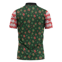 Go Jesus It's Your Birthday Christmas Zipper Polo Shirt with Presents and Festive Pattern - Wonder Print Shop
