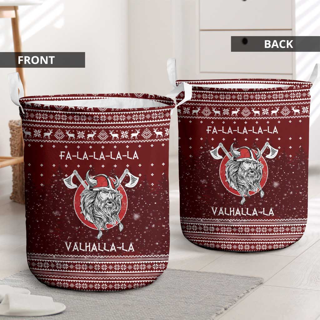 Vikings Fa La La La Christmas Laundry Basket Xmas Holiday Patterns - Wonder Print Shop