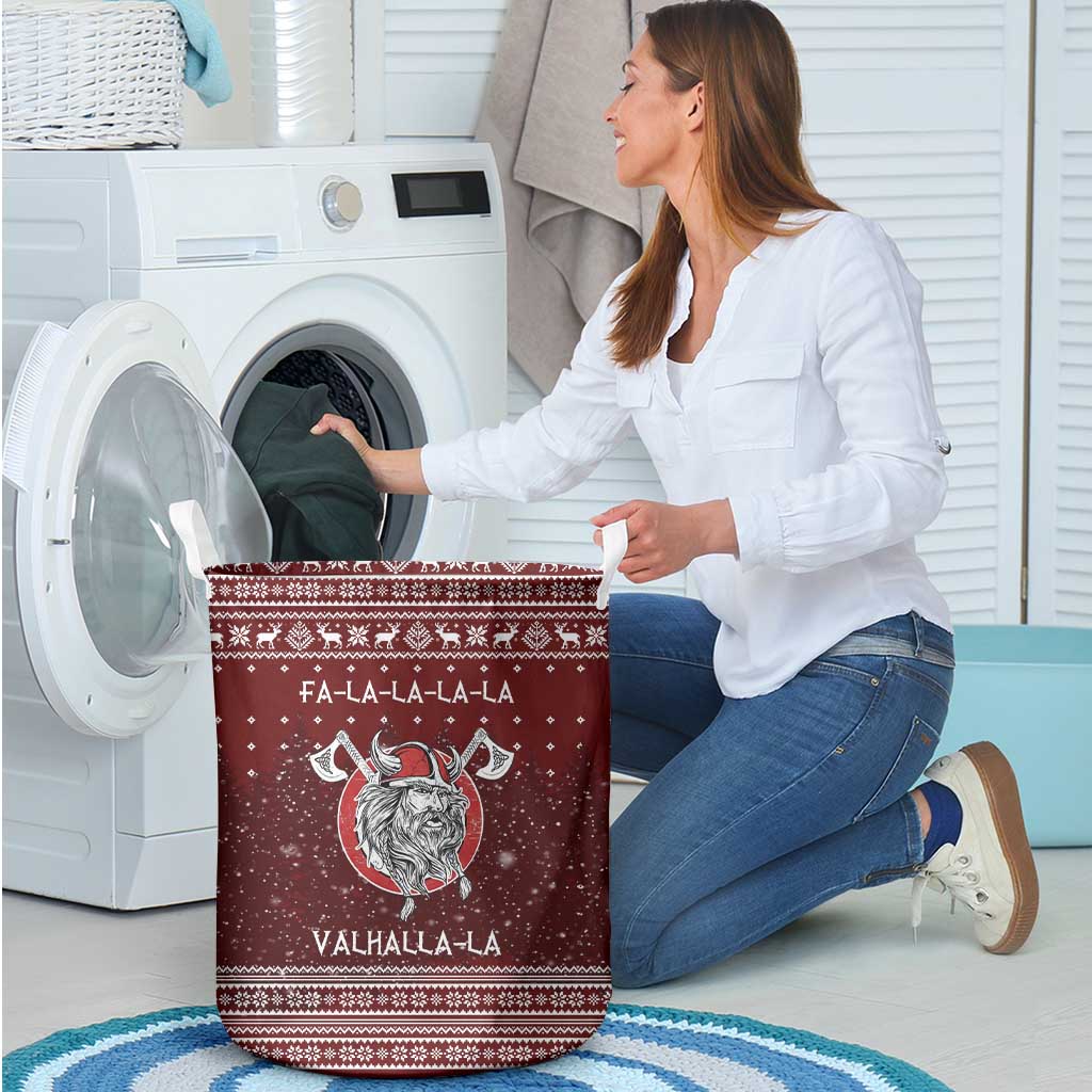 Vikings Fa La La La Christmas Laundry Basket Xmas Holiday Patterns - Wonder Print Shop