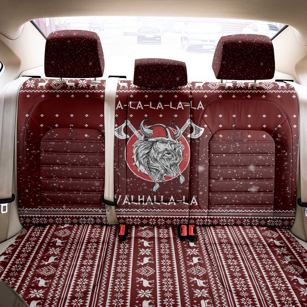 Vikings Fa La La La Christmas Back Car Seat Cover Xmas Holiday Patterns - Wonder Print Shop