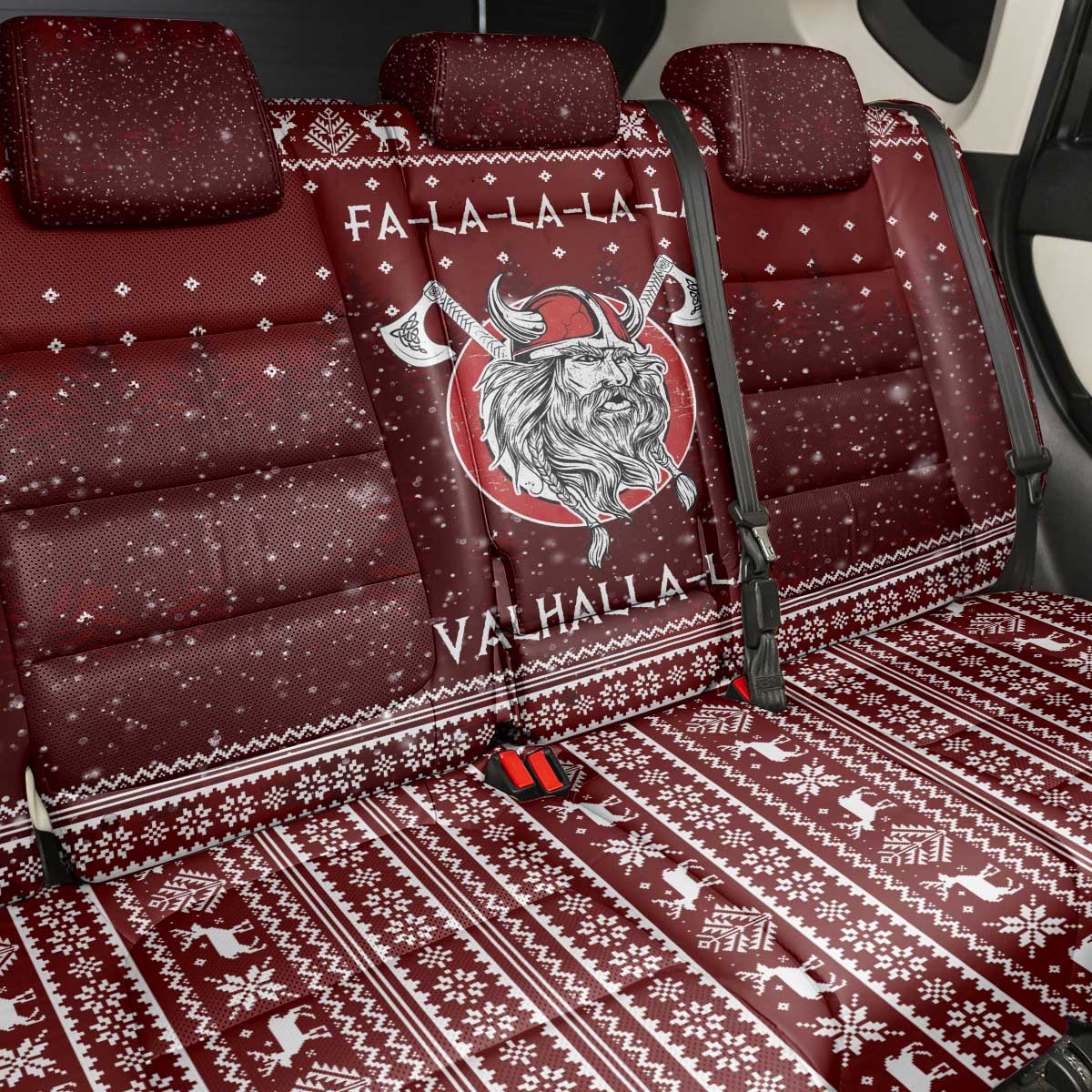 Vikings Fa La La La Christmas Back Car Seat Cover Xmas Holiday Patterns - Wonder Print Shop