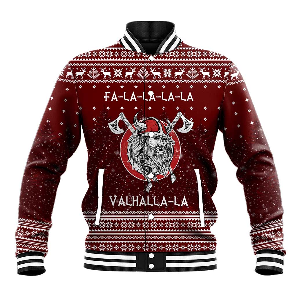 Vikings Fa La La La Christmas Baseball Jacket Xmas Holiday Patterns - Wonder Print Shop
