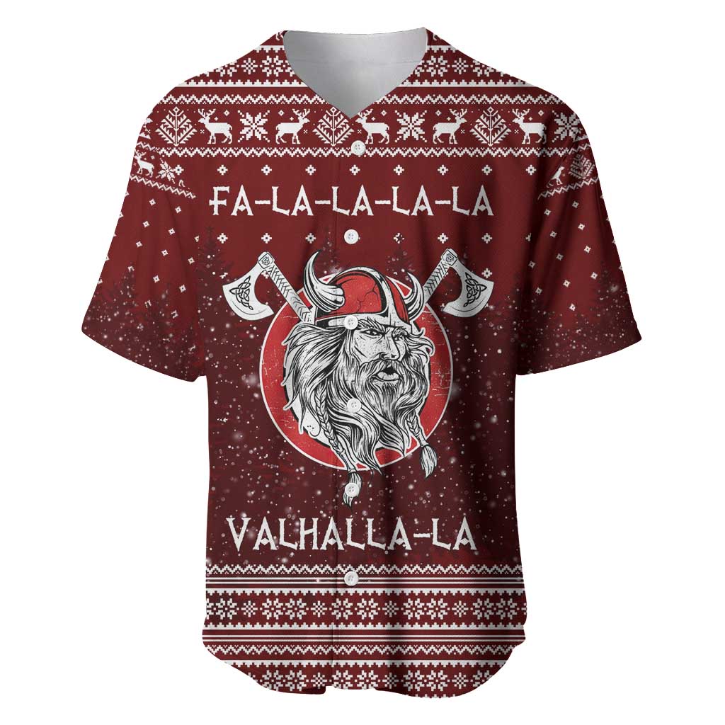 Vikings Fa La La La Christmas Baseball Jersey Xmas Holiday Patterns - Wonder Print Shop