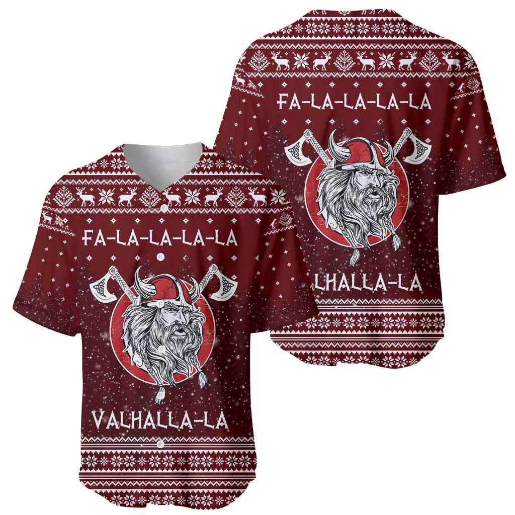 Vikings Fa La La La Christmas Baseball Jersey Xmas Holiday Patterns - Wonder Print Shop