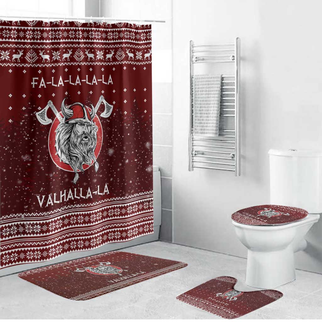Vikings Fa La La La Christmas Bathroom Set Xmas Holiday Patterns - Wonder Print Shop