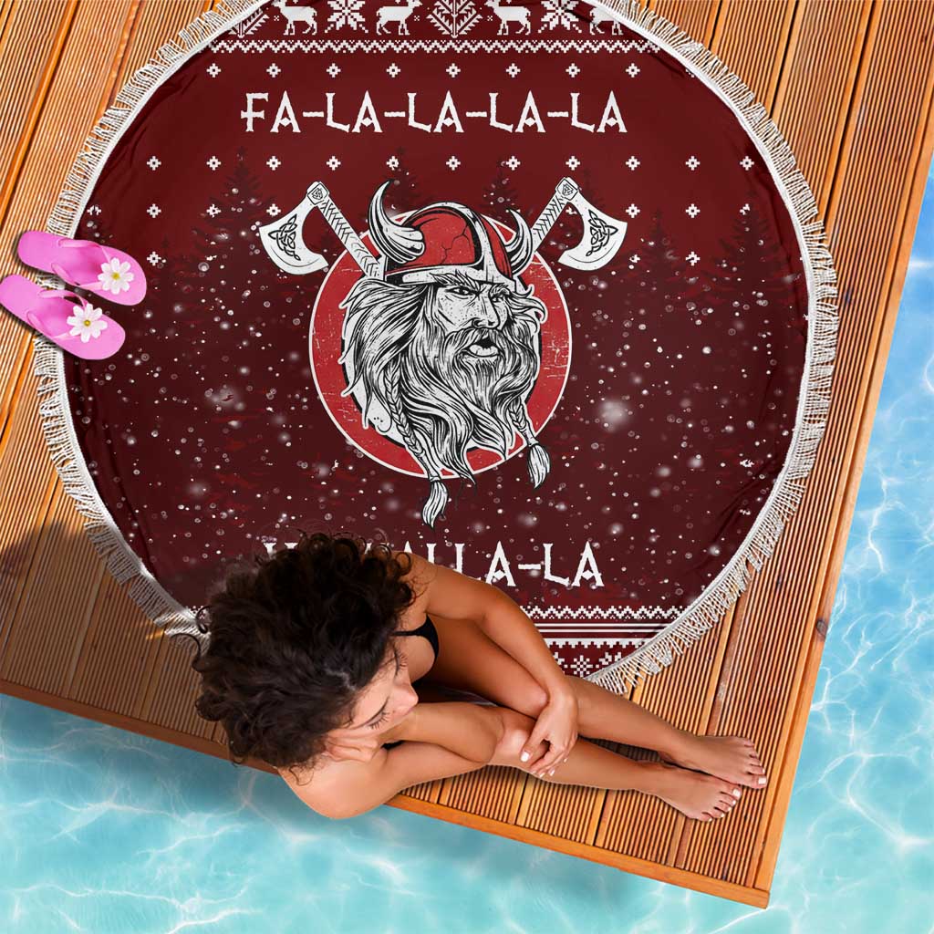 Vikings Fa La La La Christmas Beach Blanket Xmas Holiday Patterns - Wonder Print Shop