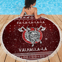 Vikings Fa La La La Christmas Beach Blanket Xmas Holiday Patterns - Wonder Print Shop