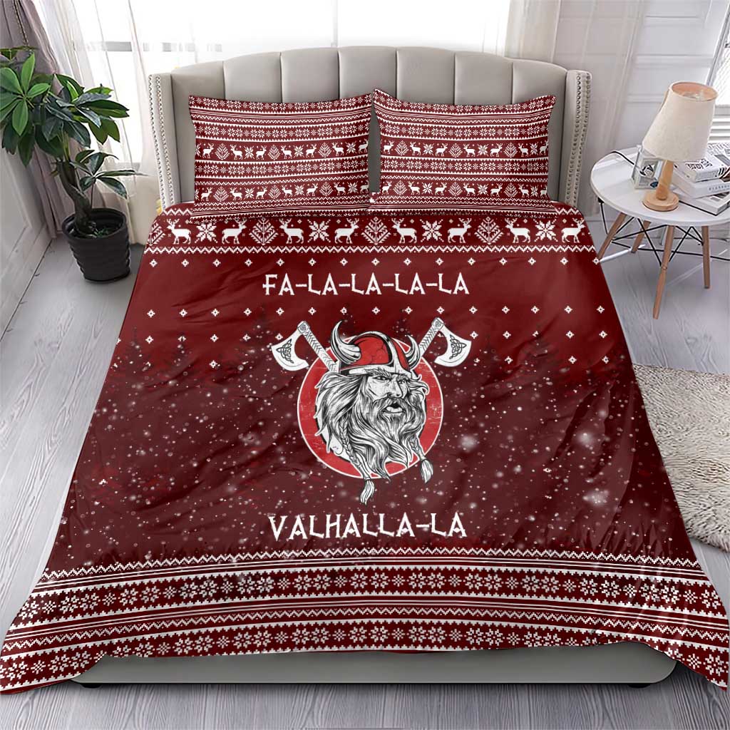 Vikings Fa La La La Christmas Bedding Set Xmas Holiday Patterns - Wonder Print Shop