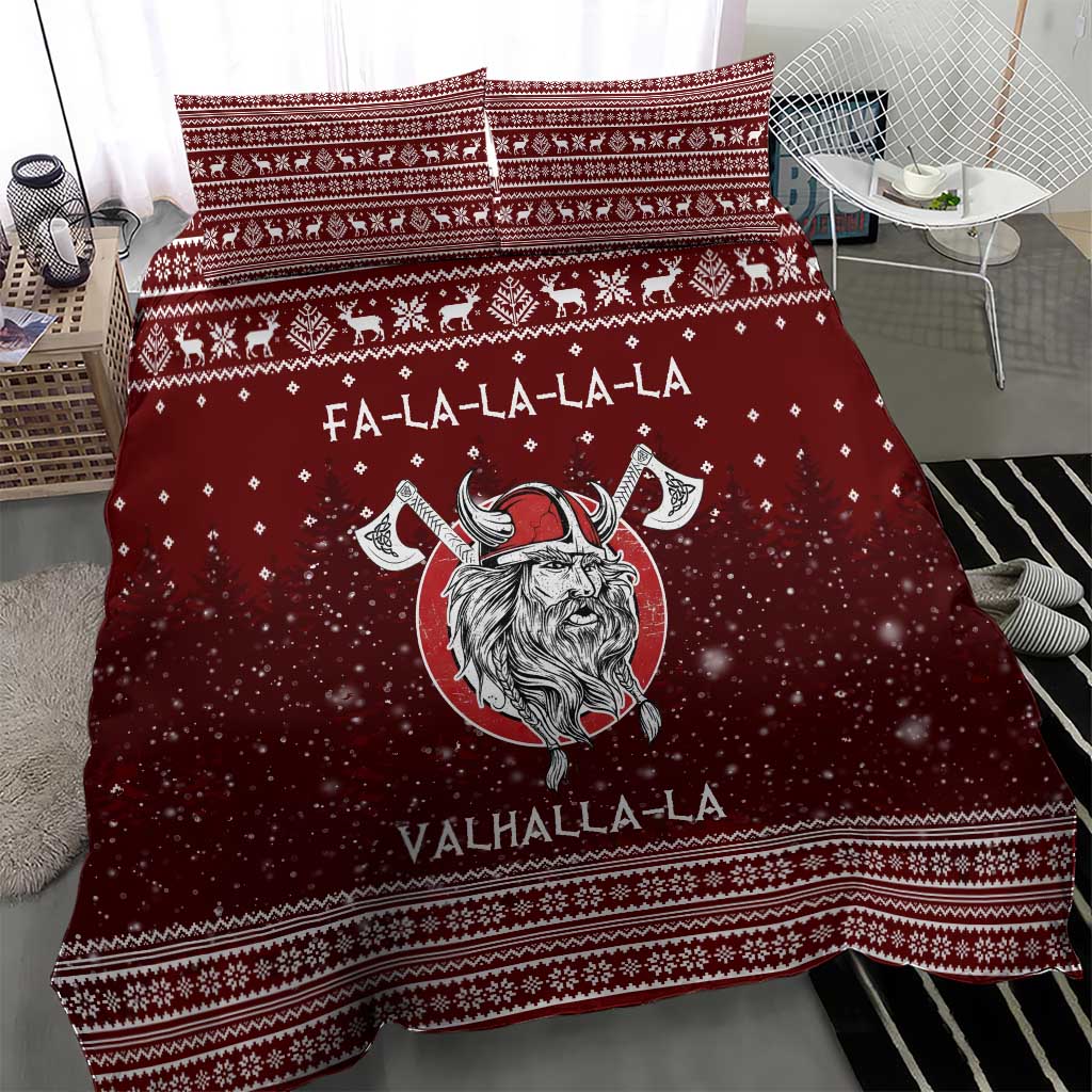 Vikings Fa La La La Christmas Bedding Set Xmas Holiday Patterns - Wonder Print Shop