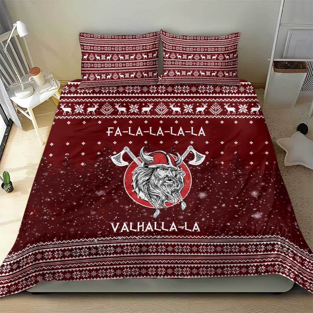 Vikings Fa La La La Christmas Bedding Set Xmas Holiday Patterns - Wonder Print Shop