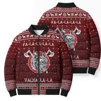 Vikings Fa La La La Christmas Bomber Puffer Jacket Xmas Holiday Patterns - Wonder Print Shop