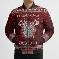Vikings Fa La La La Christmas Bomber Puffer Jacket Xmas Holiday Patterns - Wonder Print Shop