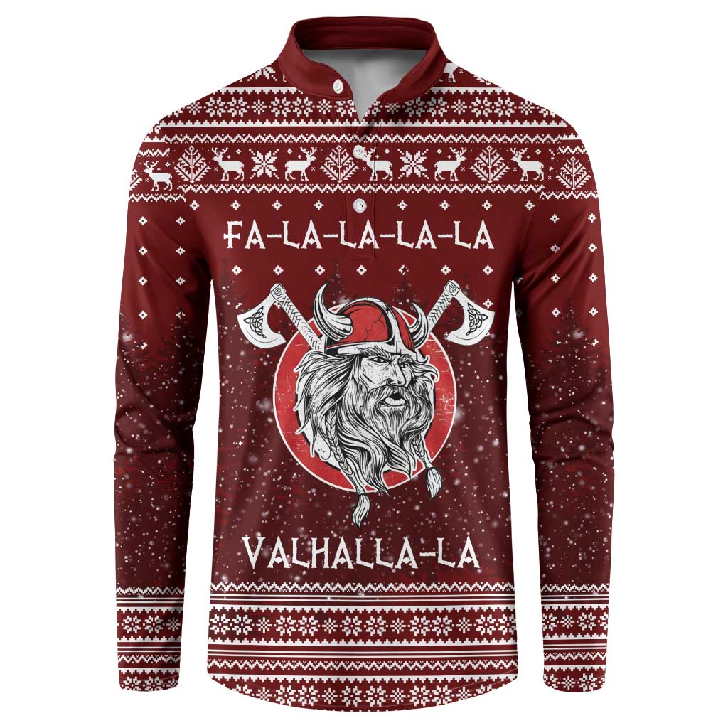 Vikings Fa La La La Christmas Button Sweatshirt Xmas Holiday Patterns - Wonder Print Shop