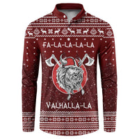 Vikings Fa La La La Christmas Button Sweatshirt Xmas Holiday Patterns - Wonder Print Shop