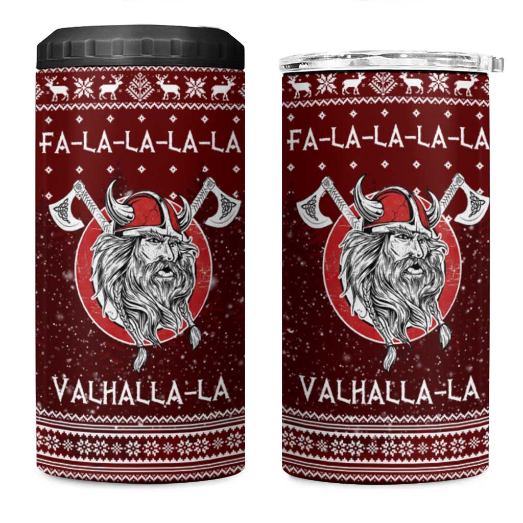Vikings Fa La La La Christmas 4 in 1 Can Cooler Tumbler Xmas Holiday Patterns - Wonder Print Shop