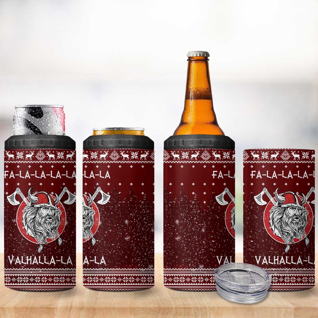 Vikings Fa La La La Christmas 4 in 1 Can Cooler Tumbler Xmas Holiday Patterns - Wonder Print Shop