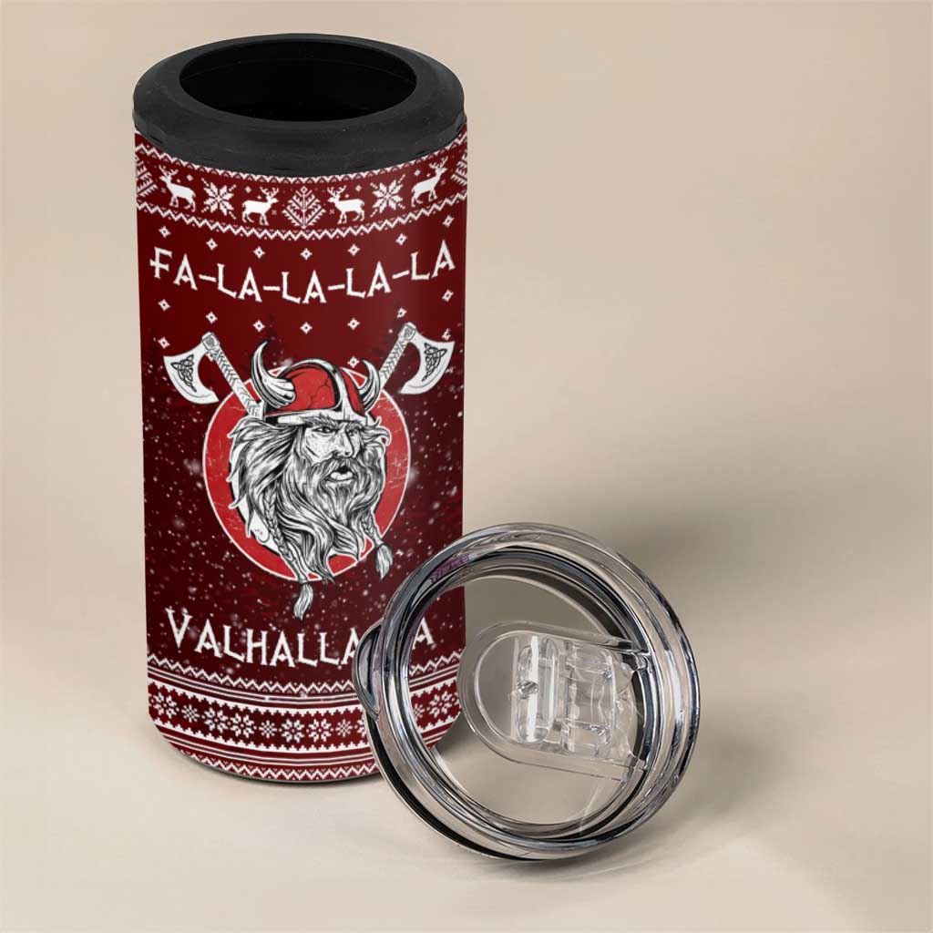 Vikings Fa La La La Christmas 4 in 1 Can Cooler Tumbler Xmas Holiday Patterns - Wonder Print Shop