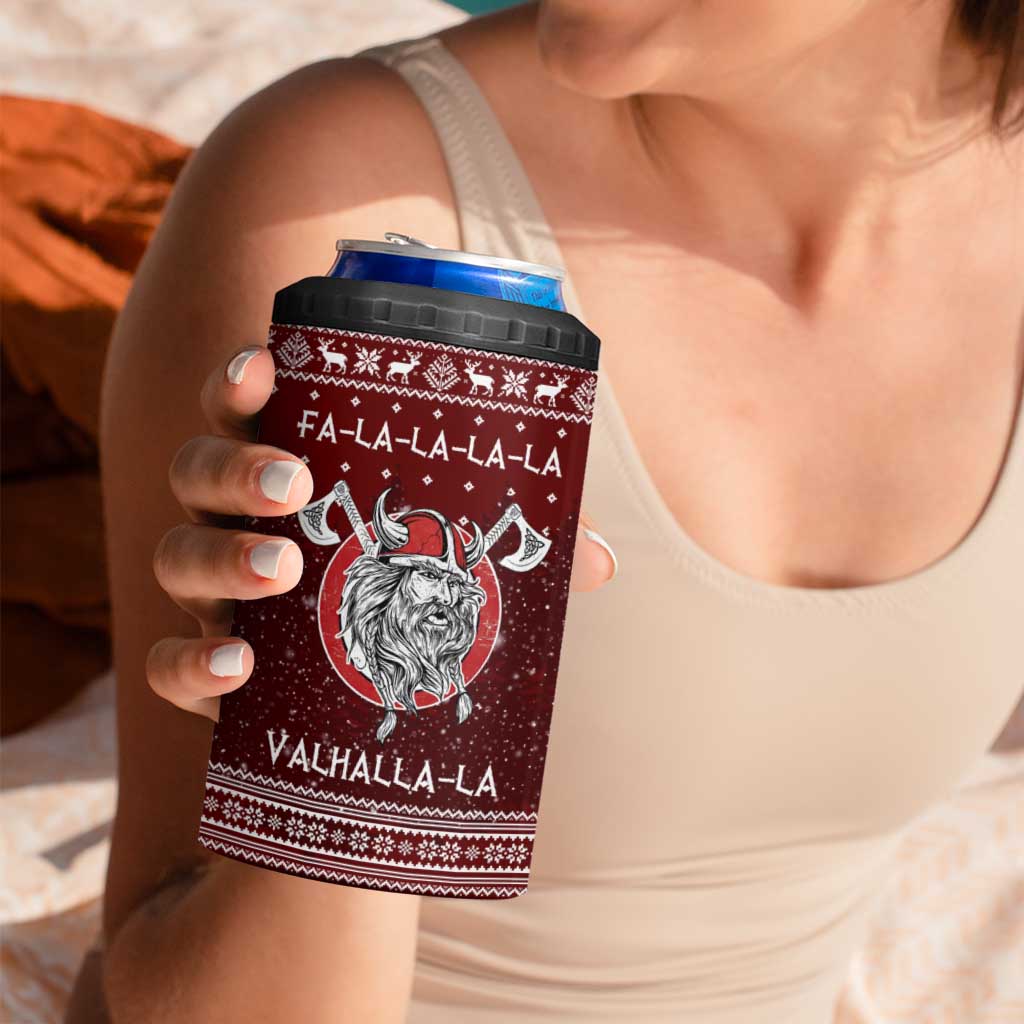 Vikings Fa La La La Christmas 4 in 1 Can Cooler Tumbler Xmas Holiday Patterns - Wonder Print Shop